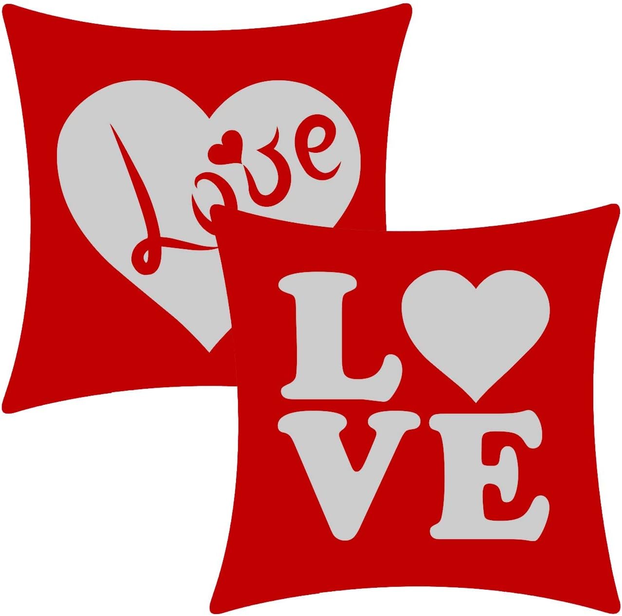 LOZACHE Juego de 2 fundas de almohada para el día de San Valentín de 18 x 18 pulgadas, decoración navideña con corazón rojo para decoración del