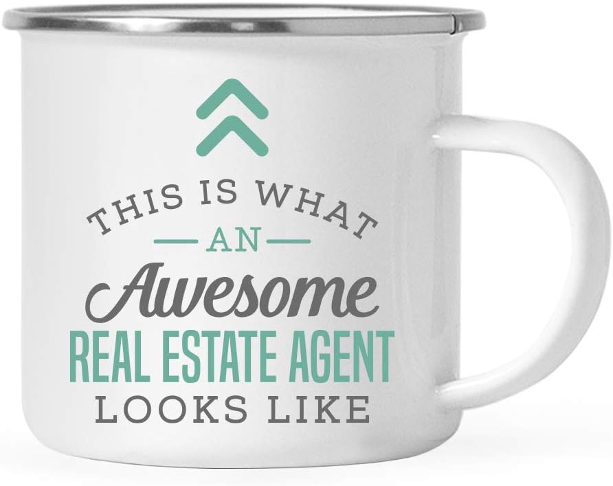 Andaz Press Taza de café de acero inoxidable de 11 onzas, regalo de This is What an Awesome Real Estate Agent Look, 1 paquete, ideas de regalo de