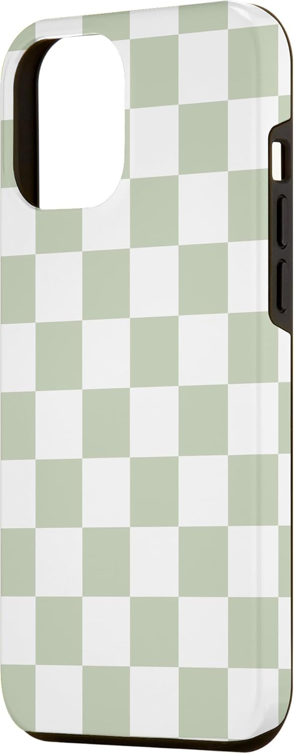 Funda clásica Checkered Checker Checkerboard Light Sage Green para iPhone 13 Pro Max