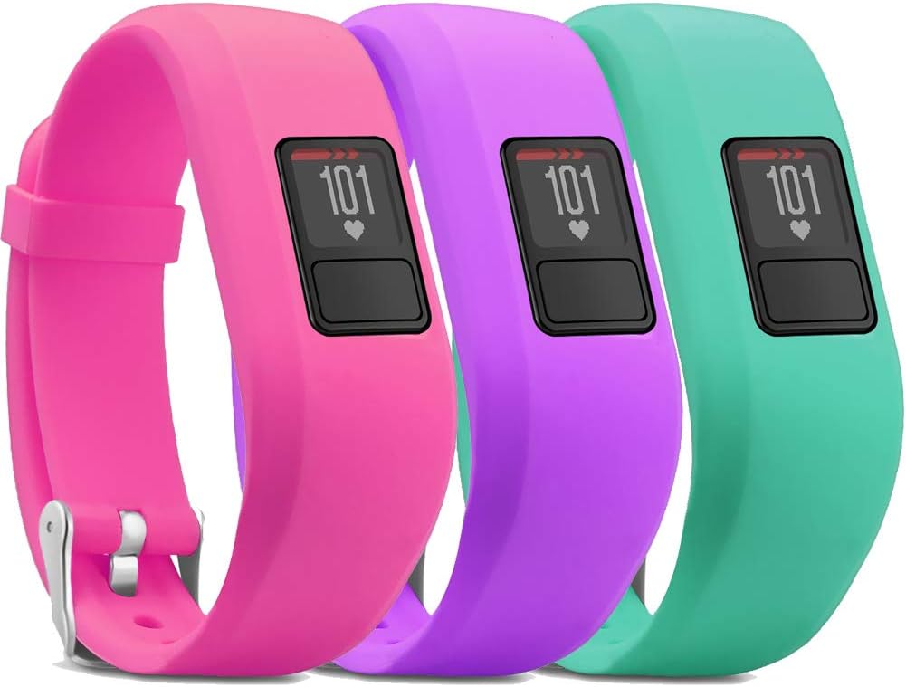 Garmin Vivofit 3jrjr 2 bandas, pulseras de repuesto ajustables con hebilla de reloj para niños, mujeres y hombres (sin rastreador)