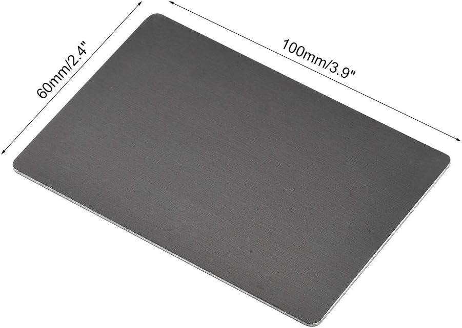 uxcell Tarjeta de metal en blanco de 3.937 x 2.362 x 0.039in, placa de aluminio anodizado para impresión láser, grabado negro, 5 piezas