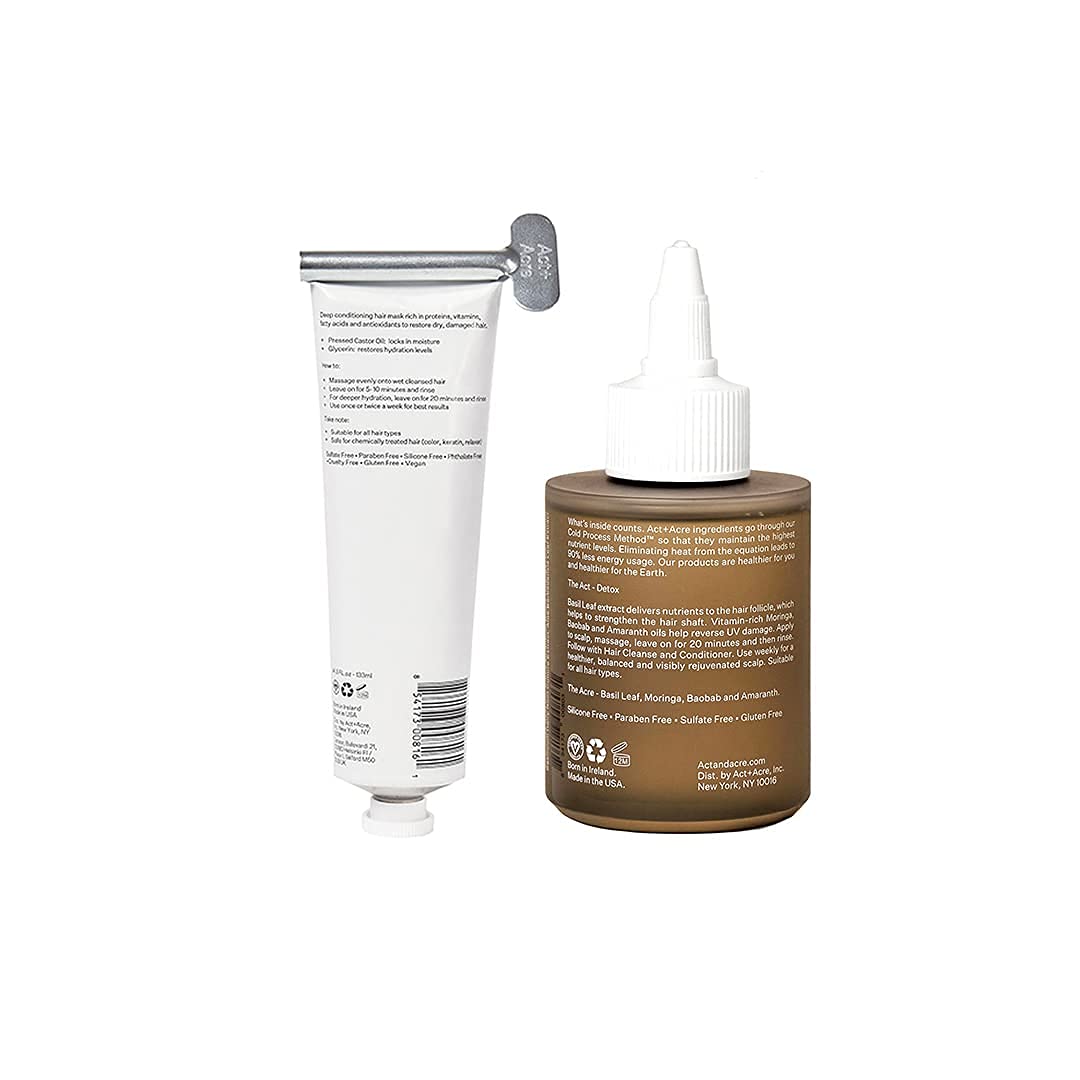ACT+ ACRE Renovación del cuero cabelludo procesado en frío  Mascarilla exfoliante para el tratamiento del cuero cabelludo (1.2 fl oz  1.2 fl oz) y