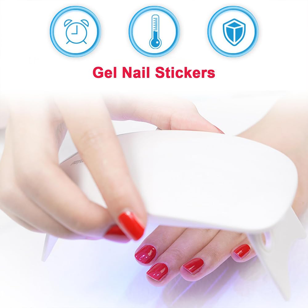 Gellae – Calcomanías de uñas de gel semicuradas, kit de calcomanías de uñas de gel gellea con luz UV, calcomanías de uñas de gel para arte de uñas,