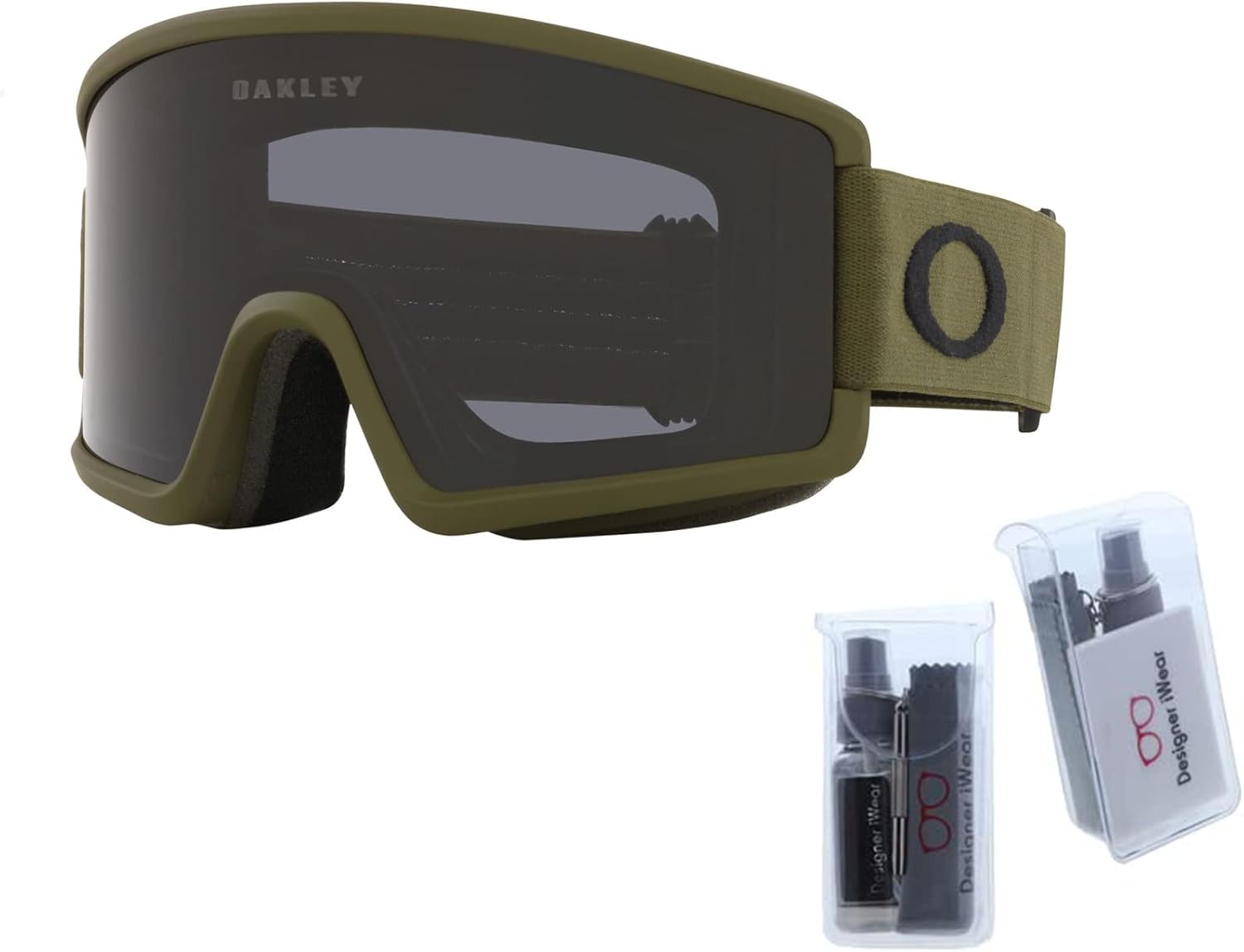Oakley Target Line – Gafas de esquí medianasgrandes para hombres y mujeres, OO7120, OO7121 + paquete con kit de lentes de diseñador iWear