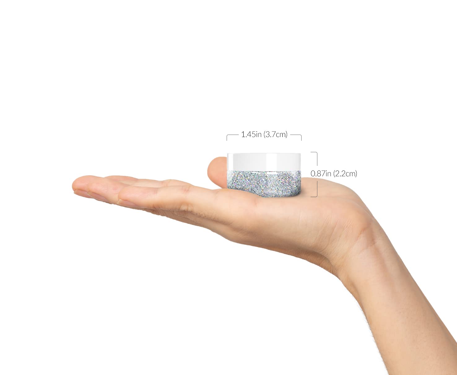 MARBLERS Purpurina holográfica para rostro y cuerpo blanco arcoíris 0.18 onzas (0.18 oz)  Gruesa  Picada  Escamas  No tóxica  Vegana  Libre de
