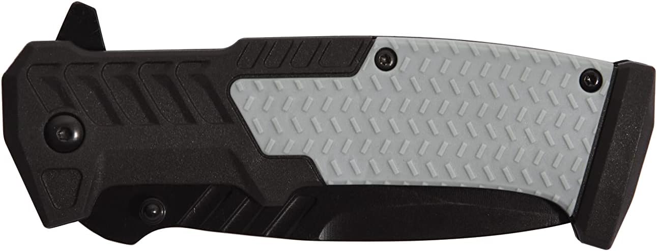 S-TEC Cuchillo plegable asistido de la serie Recon de 8.25 pulgadas con ABS y mango de goma, varios estilos y colores para elegir, (TS014 gris claro)