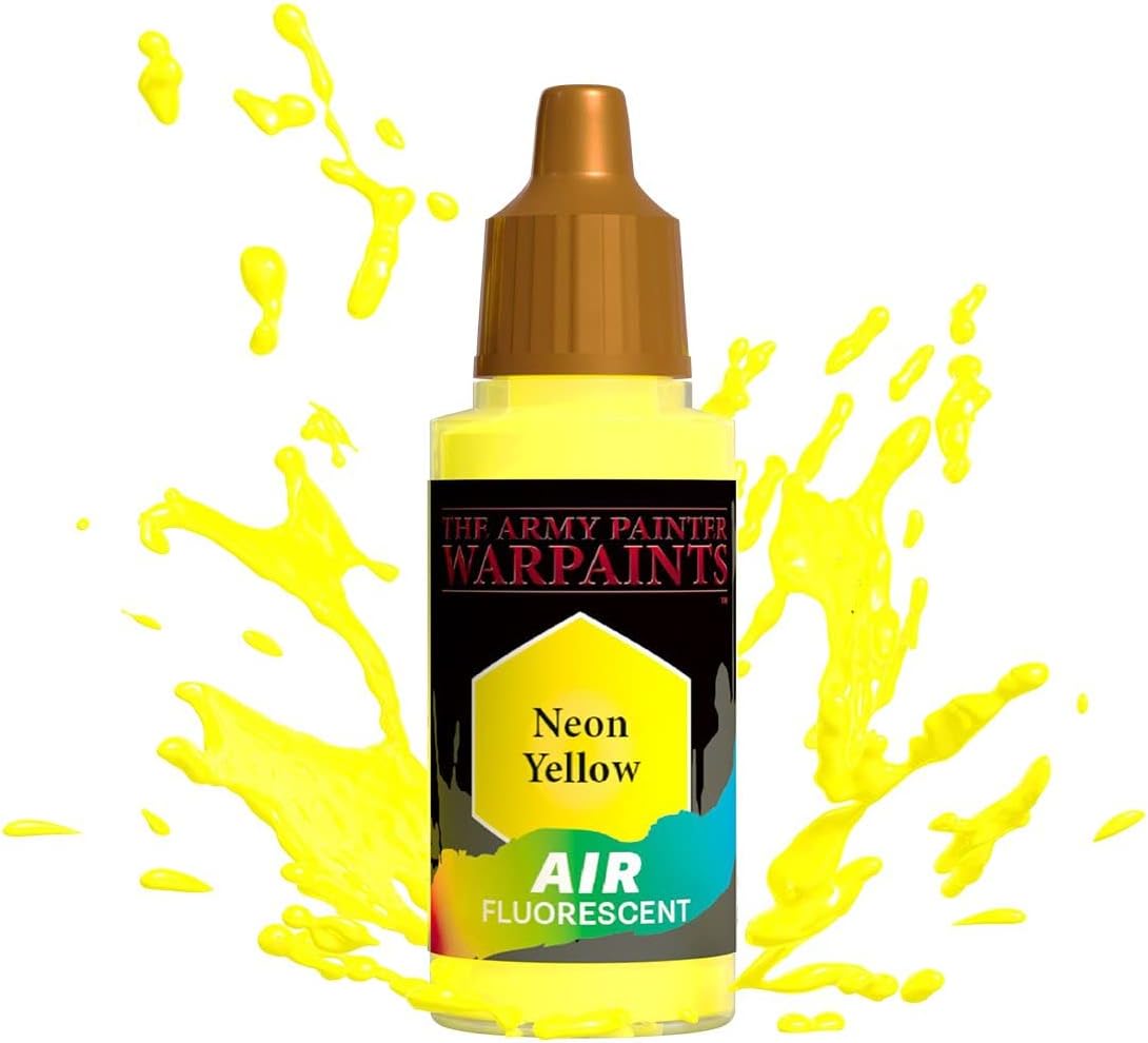 The Army Painter Warpaint Air Fluorescent Neon Yellow – Pintura acrílica no tóxica a base de agua muy pigmentada para juegos de rol de mesa, juegos