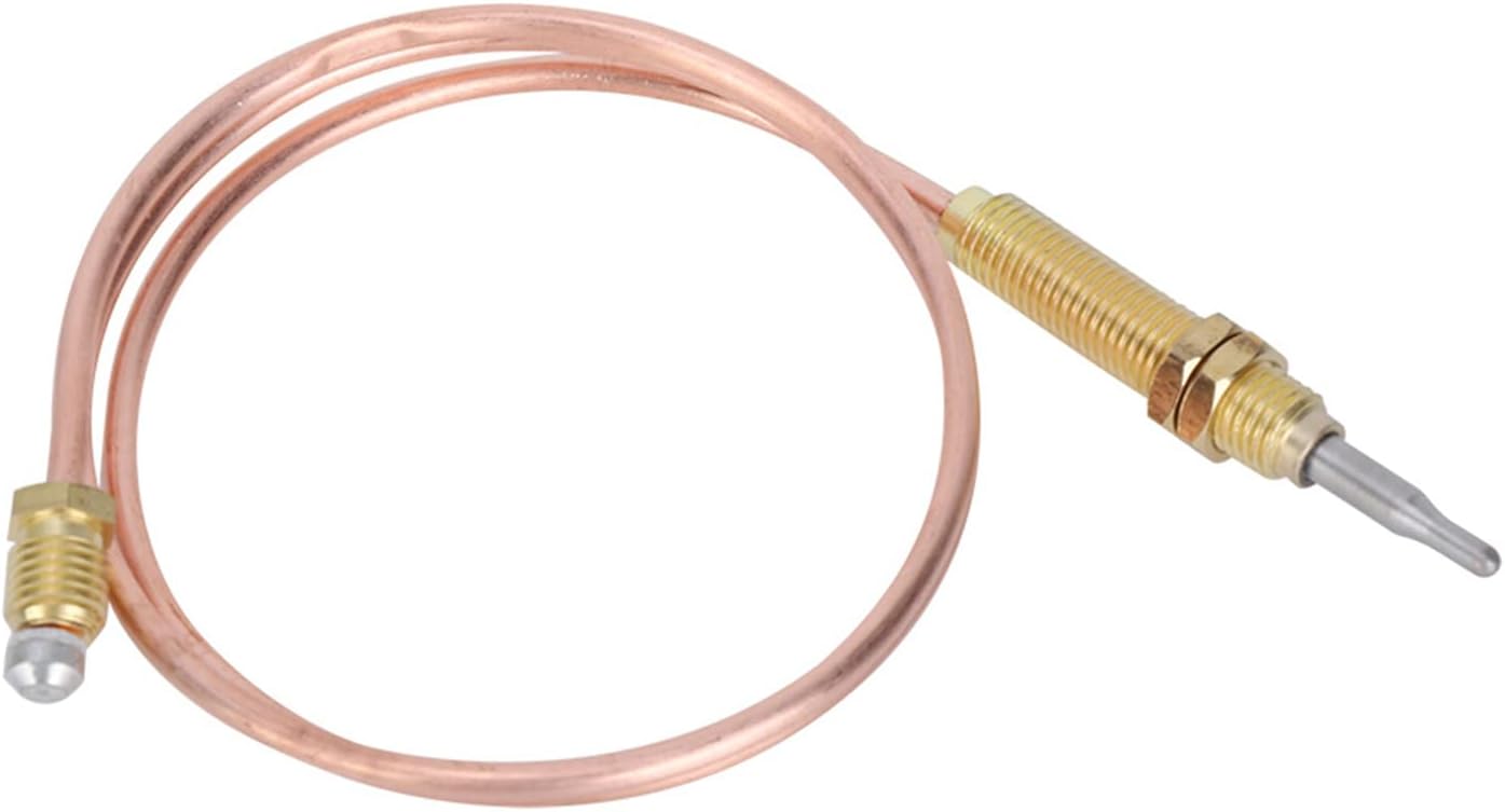 Restokki Piezas de repuesto para fogatas de termopar, rosca M8 para quemador de gas, sonda de termopar de 23.622 in, calentador al aire libre,