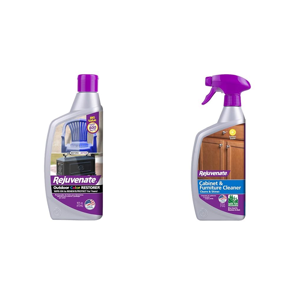 Rejuvenate Restaurador de color para exteriores (16 onzas) limpiador de gabinetes y muebles (24 onzas)