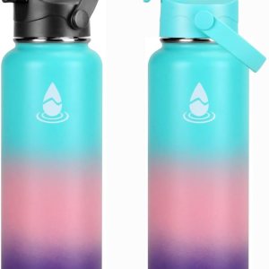 SYACOT – Botella de agua de acero inoxidable de 40 onzas, con aislamiento de doble pared al vacío a prueba de fugas, taza térmica de metal, boca SYACOT – Botella de agua de acero inoxidable de 40 onzas, con aislamiento de doble pared al vacío a prueba de fugas, taza térmica de metal, boca