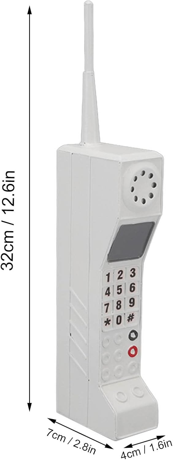 VINGVO Modelo retro de teléfono celular, accesorio de teléfono de ladrillo antiguo de los años 80 y 90, accesorio de teléfono falso para fiesta de