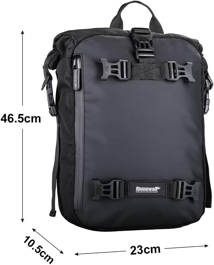 Rhinowalk Bolsa trasera para motocicleta, 10L, impermeable, bolsa de alforja de motor, equipaje de viaje, bolsa de almacenamiento para maletero,
