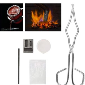 zjchao Juego de crisoles de grafito, crisol + varilla de grafito + molde de lingote de grafito + bórax 1.06 oz + pinzas para crisol de fundición zjchao Juego de crisoles de grafito, crisol + varilla de grafito + molde de lingote de grafito + bórax 1.06 oz + pinzas para crisol de fundición