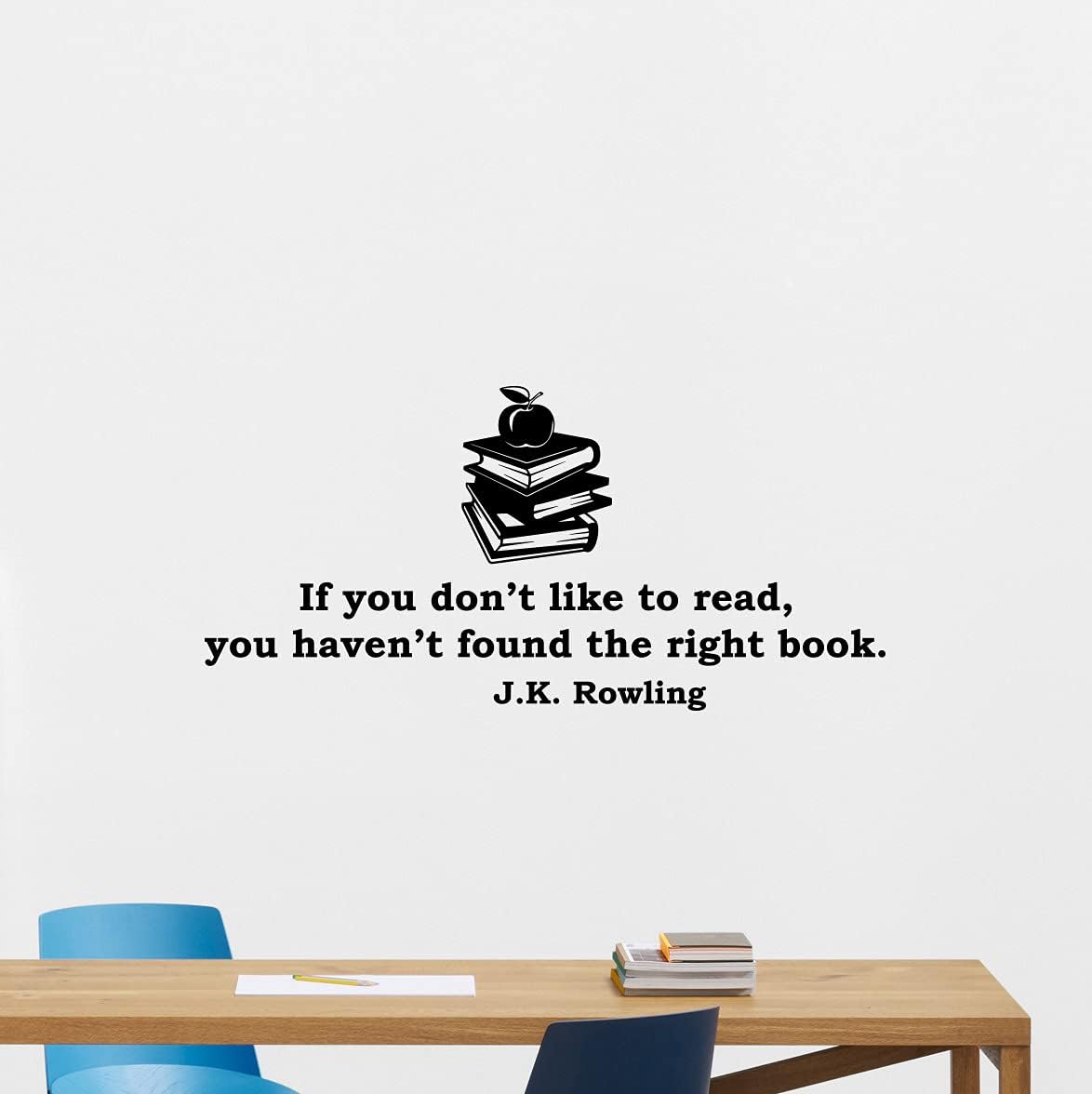 J K Rowling Quotes – Calcomanía de vinilo para pared con texto en inglés “If You Don’t Like to Read Book You Haven’t Found The Right Book You