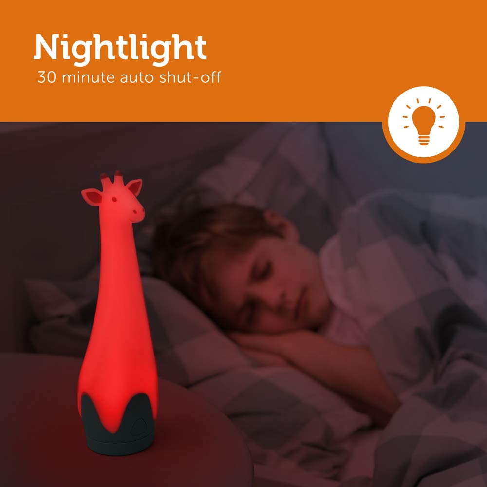 Zazu Kids Luz nocturna antorcha lámpara jirafa juguete – linterna azul y luz de noche, inalámbrico, múltiples opciones de color LED, apagado