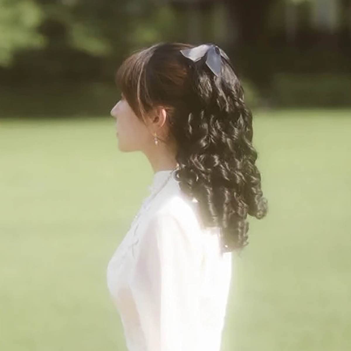 Regency Ringlet – Peluca de cola de caballo con lazo en espiral, media peluca sintética histórica colonial para mujer (marrón oscuro)