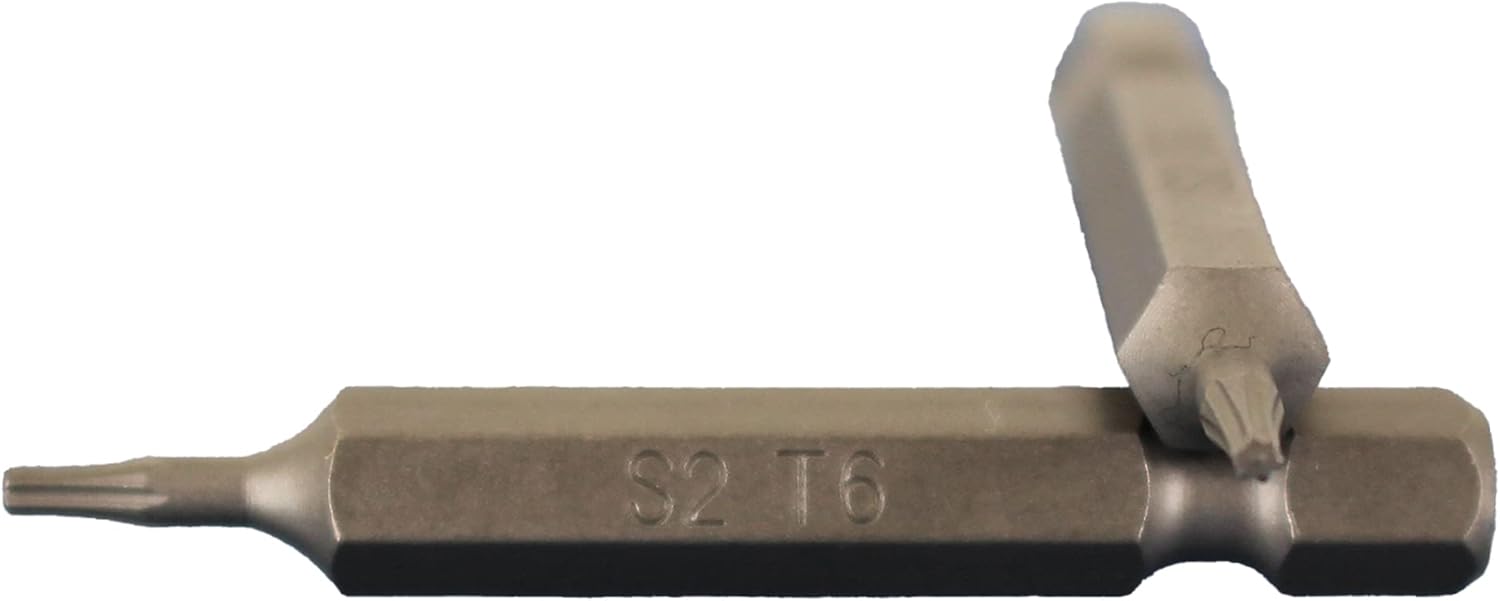 Juego de 25 puntas de destornillador de cabeza de estrella Torx T6, acero S2 de 6 puntos T-6 de 2 pulgadas