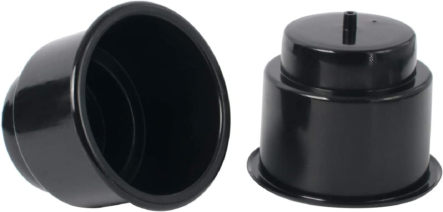 NovelBee 6 portavasos de plástico negro, soporte empotrado para bebidas con drenaje para barco, camión, automóvil, cámper, caravana, caravana