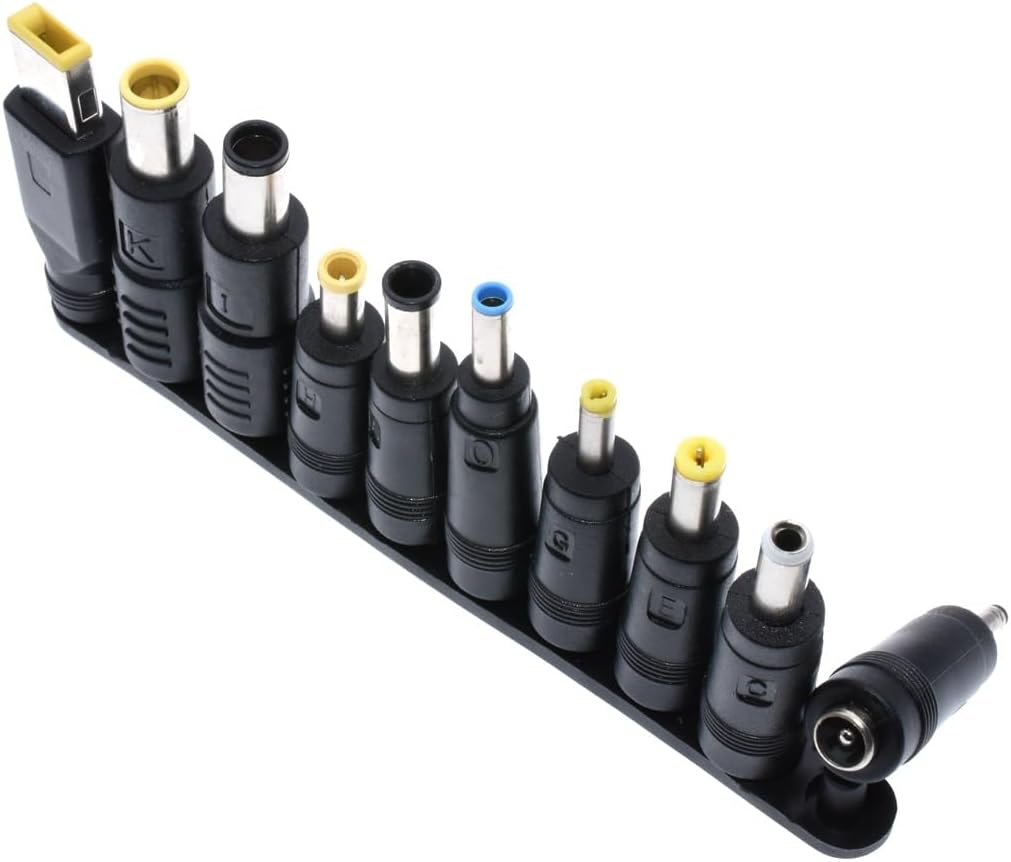 Beeiee Kit de adaptador de corriente para portátil DC de 0.217 in x 0.083 in, 10 unidades para computadora portátil fuente de alimentación macho