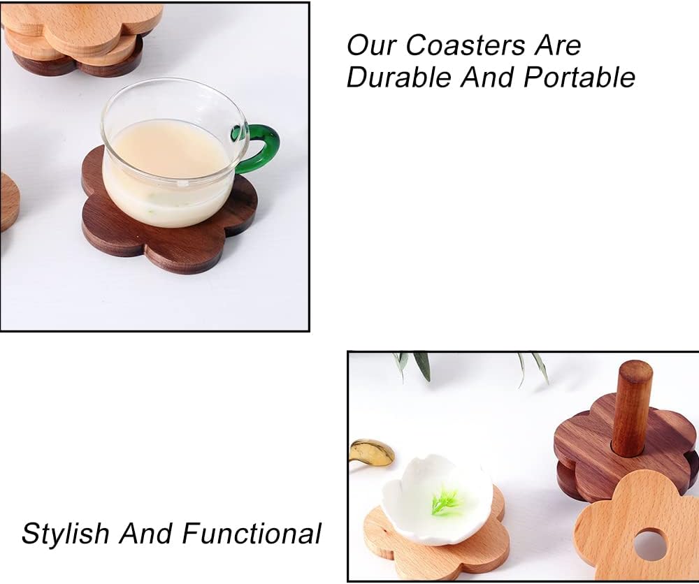 Estera de taza de café, posavasos de té de nogal negro, tapete creativo para bebidas para mesa de café, restaurantes, hoteles
