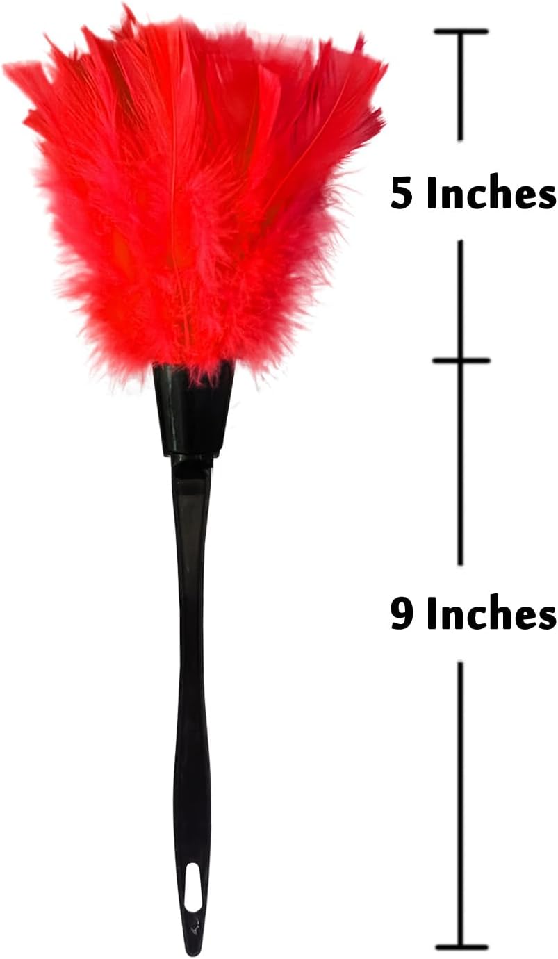 Plumeros de plumas de pavo para limpiar el hogar, persianas, cocina, coche, oficina, ecológicos y reutilizables (2 unidades, rojo)