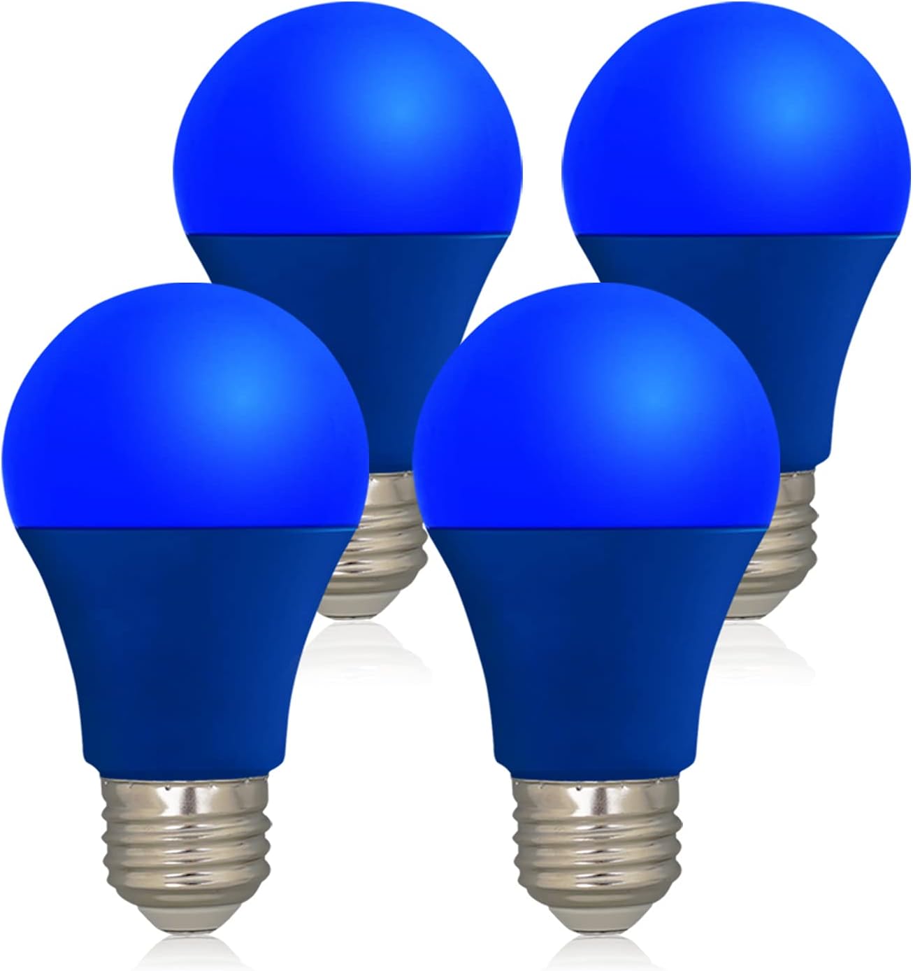 Bombilla LED de color azul  Base A19 E26 bombillas azules de 9 W (equivalente a 60 W), bombillas azules perfectas para porche al aire libre,