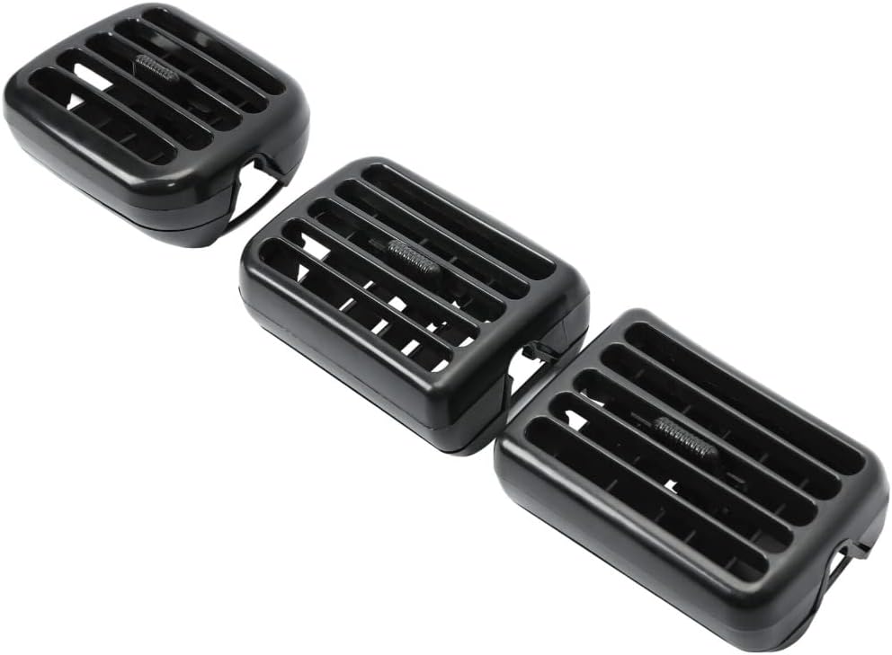 Se adapta a 3 piezas de aire acondicionado y aire acondicionado con bisel de ventilación negro compatible con Dodge 1998 1999 2000 2001 2002 Ram