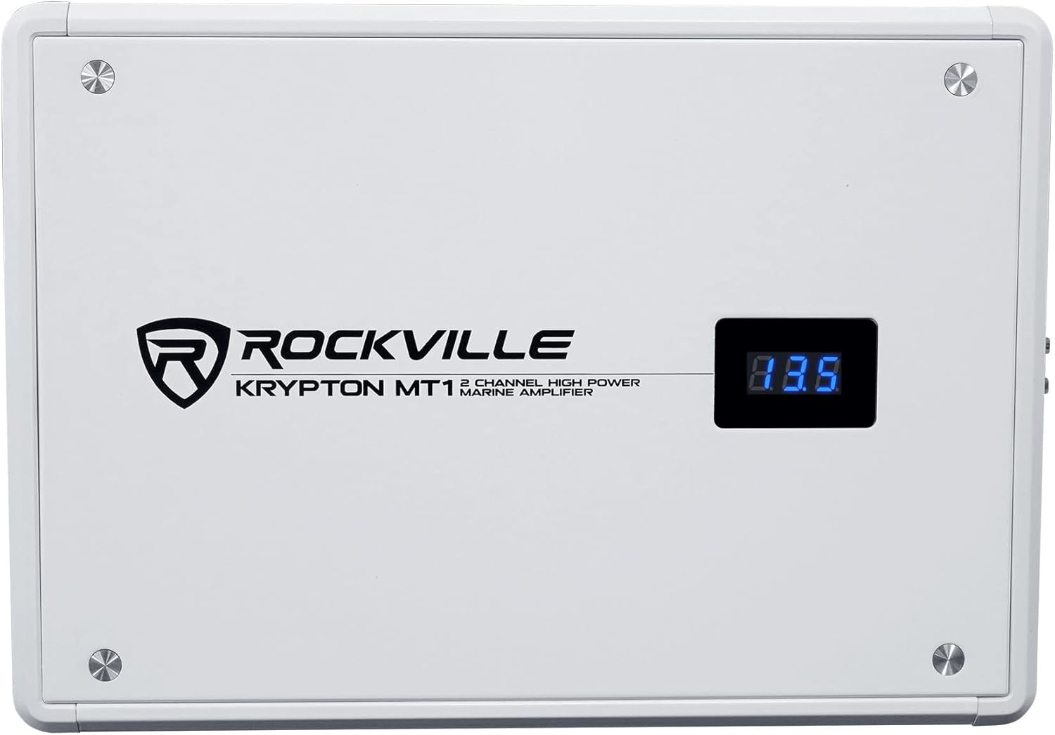 Rockville Krypton MT1 1600w Amplificador de 2 canales marinobarco con medidor de voltios