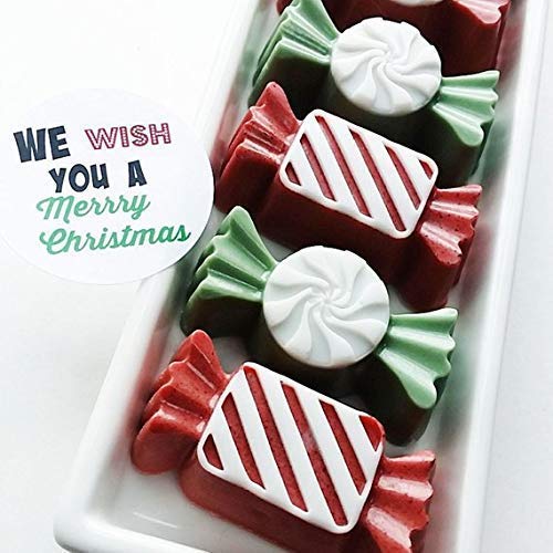 Christmas Candy Handmade Soaps. Stocking Stuffers. Peppermint and Mistletoe. Quick Shipping