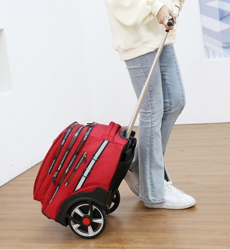 Mochila rodante, bolsa grande para laptop, maletín con ruedas para mujeres y adultos, carrito de viaje para oficina, mochila impermeable con ruedas,