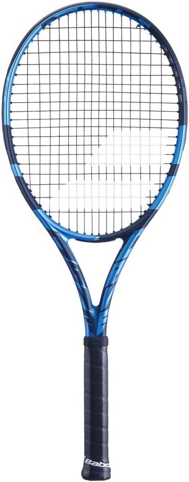 Babolat Pure Drive + Tennis Racquet (10th Gen) – Strung with 16g White Babolat Syn Gut at Mid-Range Tension