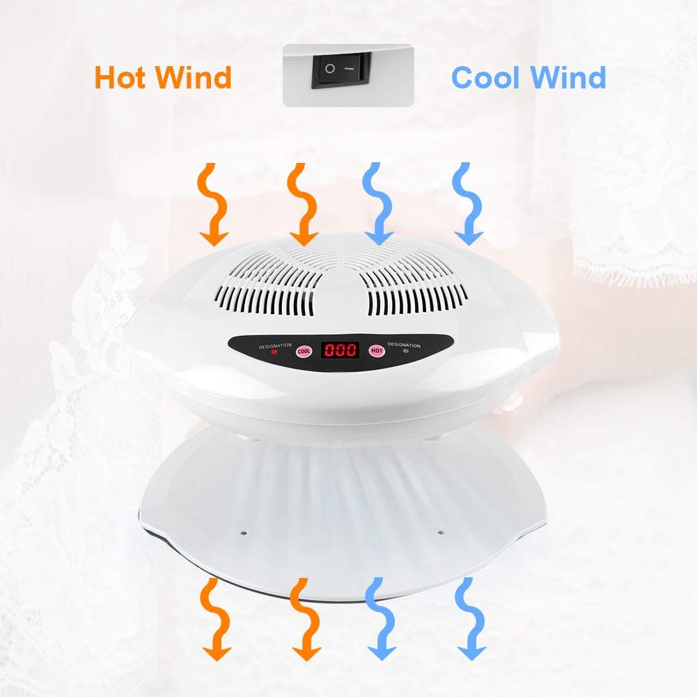 Sonew Secador de uñas de aire caliente y frío Herramienta de manicura para salón y hogar (blanco)