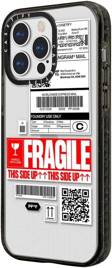 CASETiFY Impact – Funda para iPhone 13 Pro Max (protección contra caídas de 6.6 pies), PP-0008, color negro transparente
