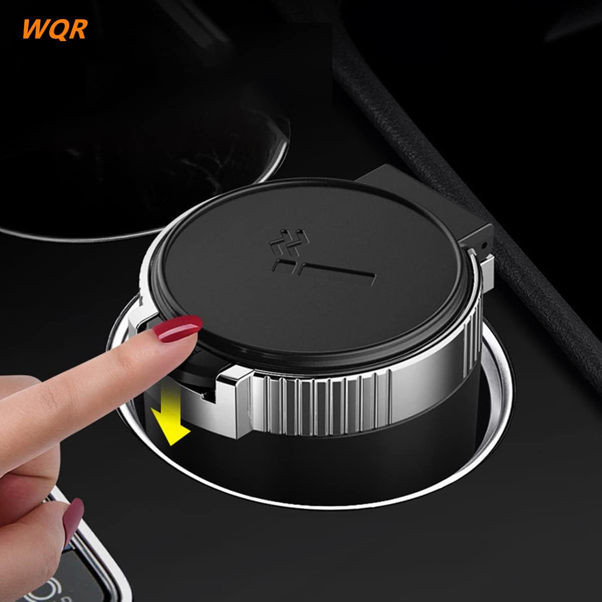 Cenicero de automóvil con tapa, bandeja de cenizas portátil, mini bote de basura para automóvil con luz LED azul a prueba de viento para viajes al