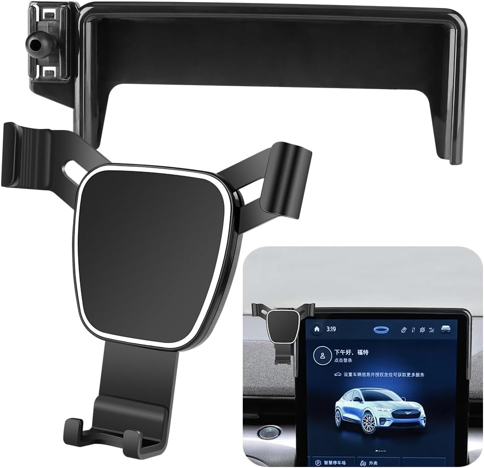 LUNQIN Soporte para teléfono de coche para Ford Mustang Mach-E 2021 2022 2023 2024 Accesorios de automóvil Soporte de navegación Decoración interior