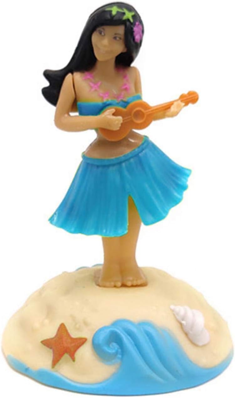 Decoración de figuras de baile con energía solar, adornos de cabeza agitada solar, Hula Girl, decoración interior del tablero de instrumentos de