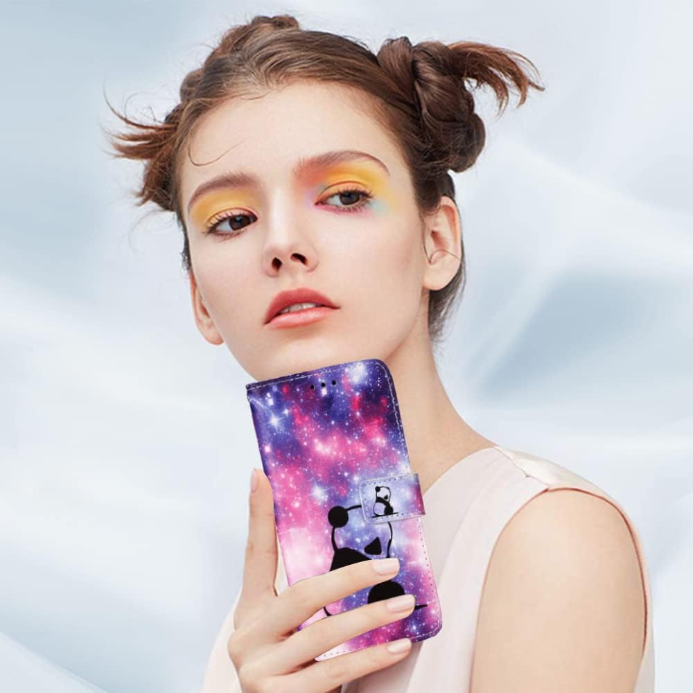 ONV Funda tipo cartera para Xiaomi Poco X3 NFC, funda de teléfono con patrón de animales con soporte para tarjetas, funda de cuero con cierre