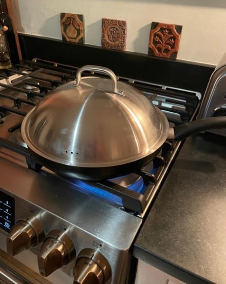 ZBXFCSH Accesorios para parrilla, cubierta redonda resistente de 12 pulgadas, acero inoxidable, cúpula de fusión de quesos y cubierta de vapor, lo