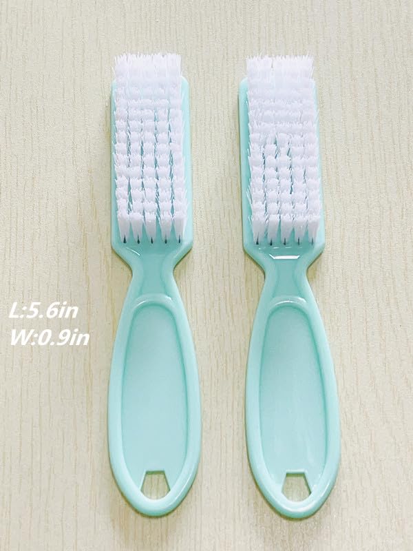 12 cepillos de uñas para limpiar las uñas, cepillo de limpieza con agarre de mango para uñas y pies, cepillo de polvo de uñas, herramientas de
