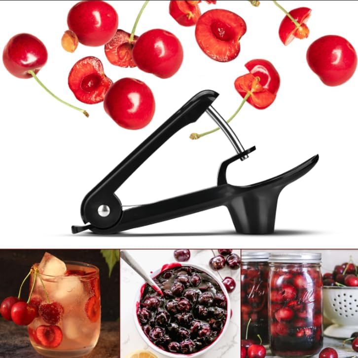 Herramienta de deshuesador de cerezas, herramienta portátil de semillas de cereza, herramienta de acero inoxidable resistente con diseño de