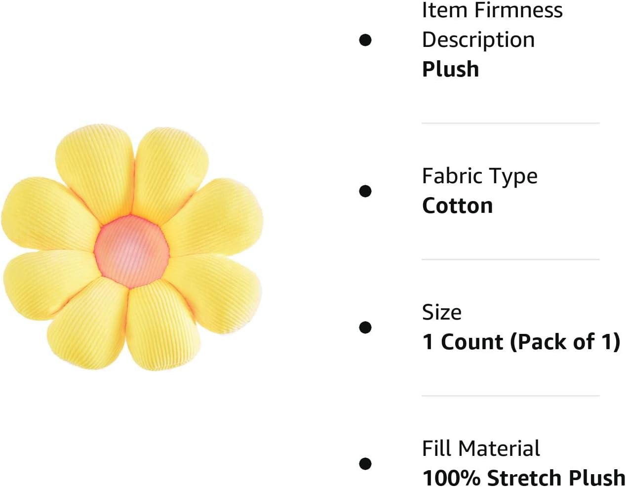 Cojín de piso en forma de flor Silla Cojín de respaldo Oficina Sedentario Tatami Coche Butt Cojín Amarillo 40CM