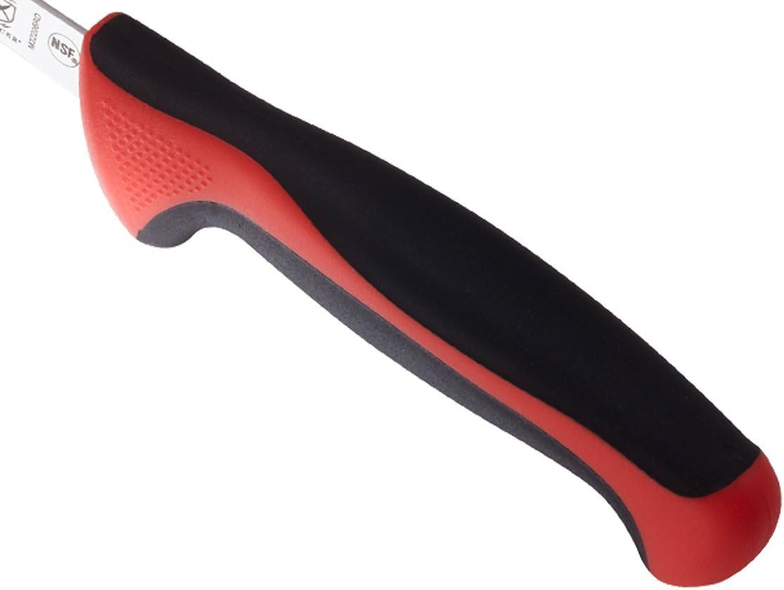 Mercer Culinary Mango de colores Red Millennia, cuchillo de deshuesado estrecho de 6″