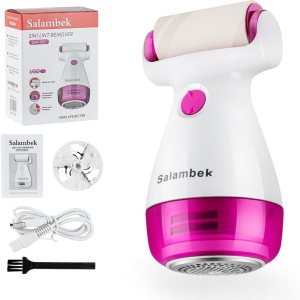 Salambek Removedor de pelusa eléctrico de tela con rodillo de pelusas, afeitadora de pelusa recargable para eliminar pelusas y píldoras de ropa, Salambek Removedor de pelusa eléctrico de tela con rodillo de pelusas, afeitadora de pelusa recargable para eliminar pelusas y píldoras de ropa,