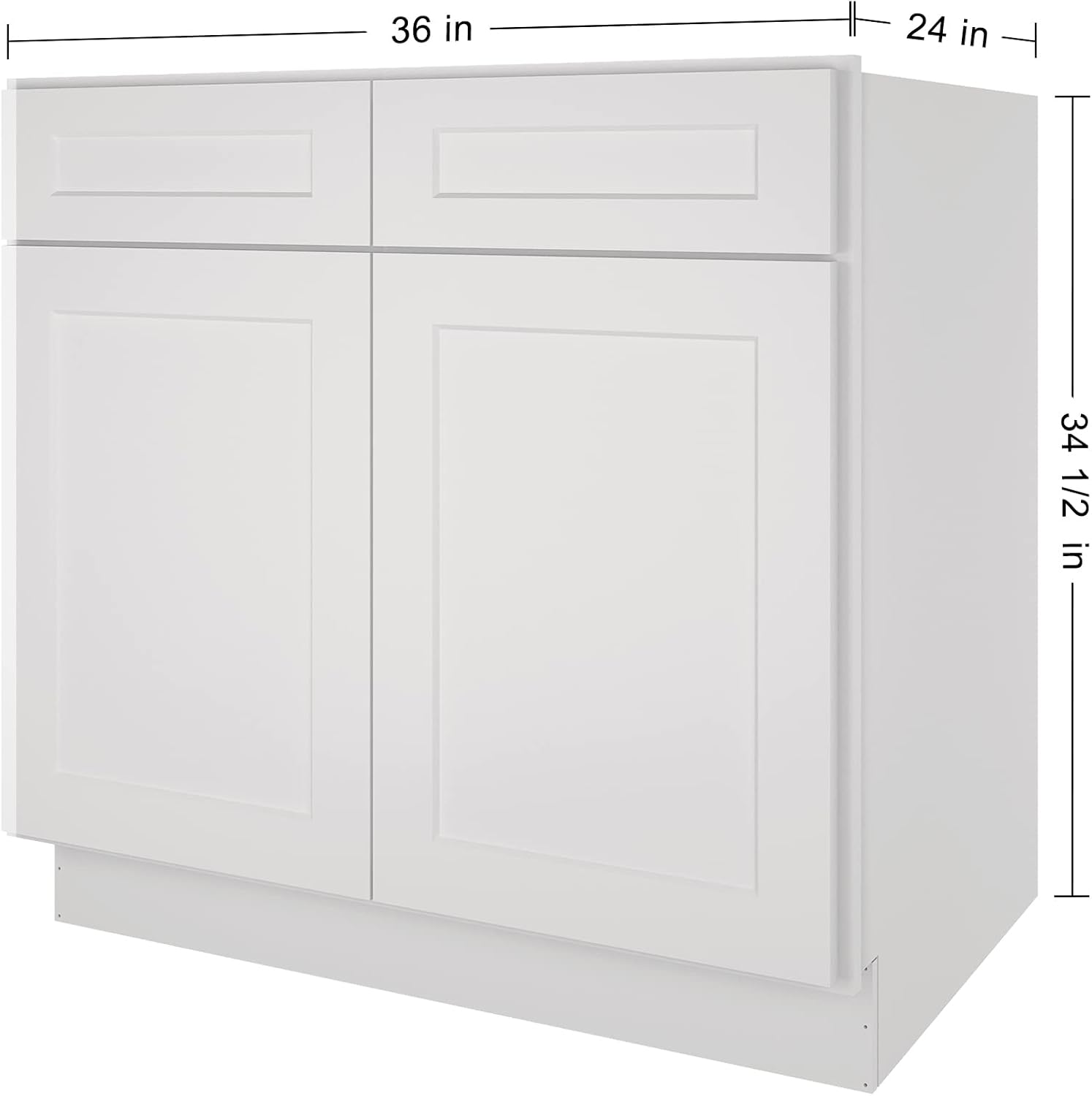 LOVMOR Gabinete de base para fregadero de cocina, gabinete sin ensamblar, unidad de almacenamiento de fregadero individual, gran capacidad, 24