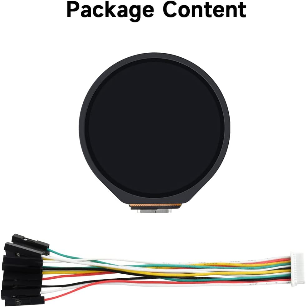 waveshare LCD táctil redondo de 1.28 pulgadas basado en chip microcontrolador Raspberry Pi RP2040, 240 x 240 píxeles 65K colores RGB pantalla IPS a