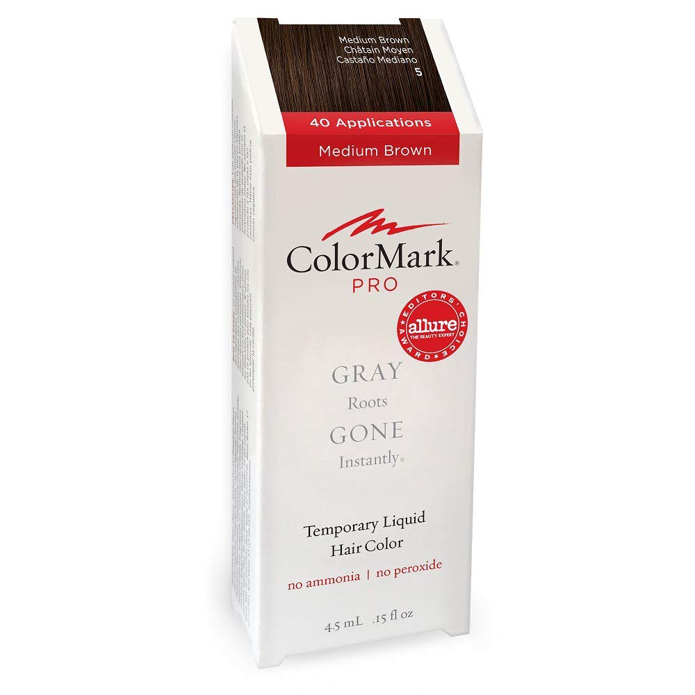 ColorMark PRO – Varita para retoque de raíz gris líquida, color marrón medio, color real