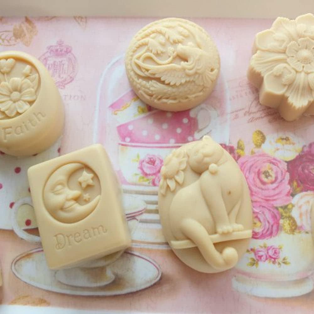 Molde de jabón de silicona para hacer jabón, manualidades, hecho a mano, chocolate, caramelo, pastel, pastel, pájaro, flor (11516)