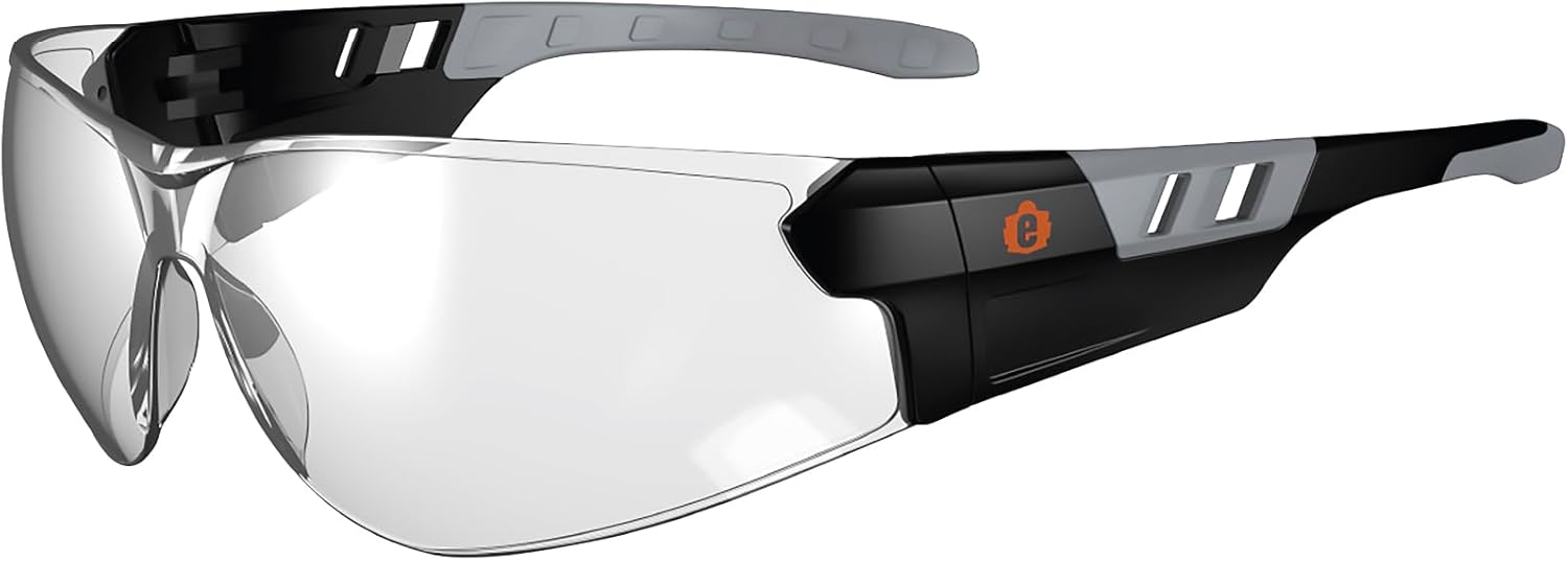 Ergodyne – 59180 Skullerz SAGA – Gafas de seguridad sin marco, para interiores y exteriores, color negro mate