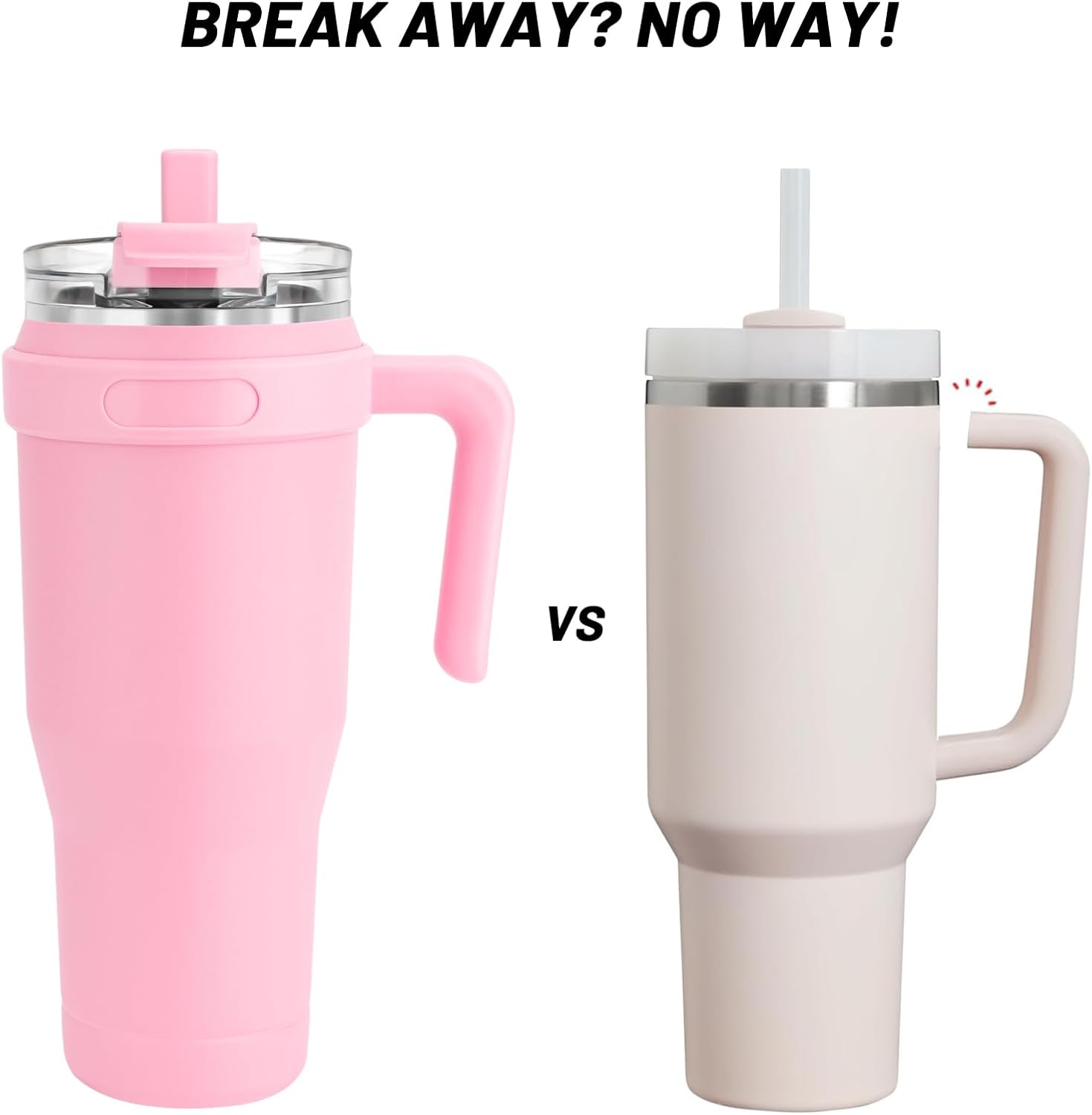 Vaso de 50 onzas con popote abatible y asa, vaso grande de acero inoxidable aislado a prueba de fugas con popote 2 en 1 y tapa para sorber, apto
