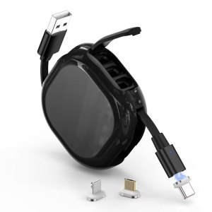 YKZ Cable de carga retráctil magnético 3 en 1, cable de carga de teléfono USB retráctil de viaje 3A con micro USBTipo-C para todos los dispositivos YKZ Cable de carga retráctil magnético 3 en 1, cable de carga de teléfono USB retráctil de viaje 3A con micro USBTipo-C para todos los dispositivos